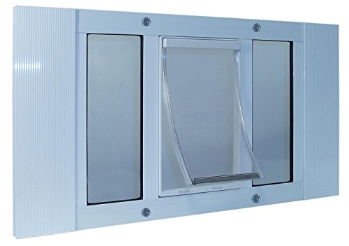 Ideal Pet Products Aluminium-Schiebe-Fenstertür, verstellbar für Fensterbreiten von 58,4 cm bis 71,1 cm, Größe M 17,8 x 29,8 cm Klappengröße von IDEAL PET PRODUCTS SINCE 1979