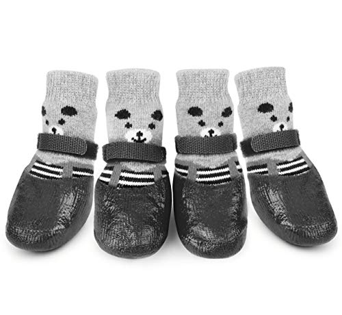 Idepet 4PCS Haustier Hundesocken,wasserdichte rutschfeste Hundesocken Haustier Hund Pfotenschutz Fußabdeckung Hund Regen Schneeschuhe Socken von Idepet