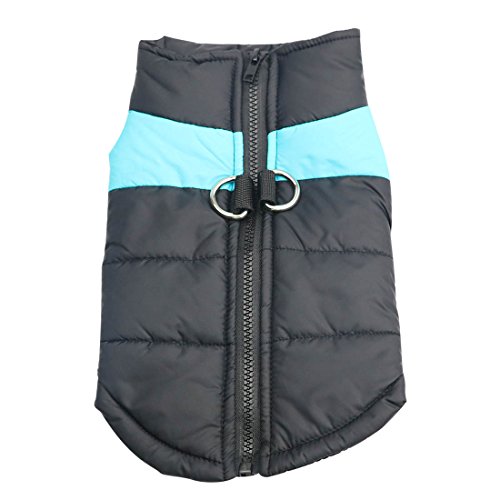 Idepet Haustier Hund Warm Mantel Jacke Wasserdichte Kleidung Kleine Mittlere große Haustier Hund Katze Bekleidung Bekleidung Frühling Herbst Winter- (M, Blau) von Idepet