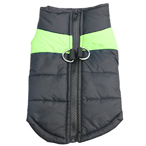 Idepet Haustier Hund Warm Mantel Jacke Wasserdichte Kleidung Kleine mittlere große Haustier Hund Katze Bekleidung Bekleidung Frühling Herbst Winter- (S, Grün) von Idepet