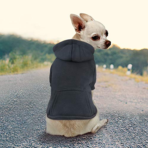 Idepet Haustier Kleidung Hundepullover Hunde Kleider welpen Pullover Hunde Warmer Mantel für Katzen Kleine Hunde Chihuahua Welpe Teddy Pudel (M, Schwarz) von Idepet