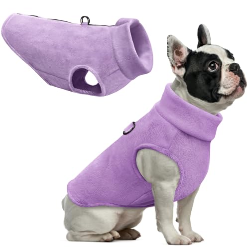 Idepet Hunde-Fleece-Weste, Pullover, mit Reißverschluss, warmer Pullover, Hundejacke mit D-Ring-Leine, Winter, kaltes Wetter, Haustierpullover, Kapuzenpulli für kleine, mittelgroße Hunde, Jungen, von Idepet