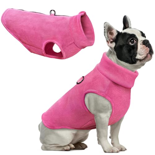 Idepet Hunde-Fleece-Weste, Pullover, mit Reißverschluss, warmer Pullover, Hundejacke mit D-Ring-Leine, Wintermantel, kaltes Wetter, Haustierpullover, Kapuzenpullover für kleine, mittelgroße Hunde, von Idepet