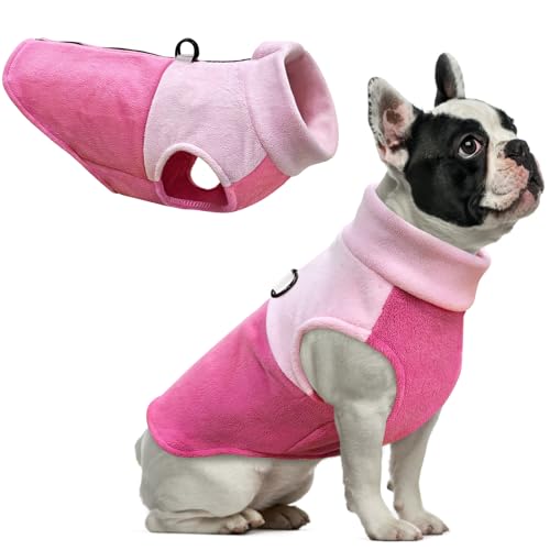 Idepet Hunde-Fleece-Weste, Pullover, mit Reißverschluss, warmer Pullover, Hundejacke mit D-Ring-Leine, Wintermantel, kaltes Wetter, Haustierpullover, Kapuzenpullover für kleine, mittelgroße Hunde, von Idepet