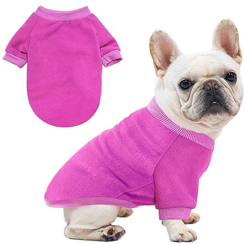 Idepet Hunde-Fleecepullover, Haustier-Hundekleidung, kleine Hunde, Pullover, Sweatshirt, weicher Welpenpullover, warmes Winterhemd, klassische Katzenbekleidung für kleine Hunde und Katzen (groß, Lila) von Idepet