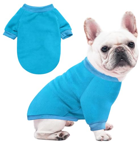 Idepet Hunde-Fleecepullover, kleine Hunde, Hemd, Pullover, Sweatshirt, Haustier-Hundekleidung, weicher Welpenpullover, warmes Winterhemd, klassische Katzenbekleidung für kleine Hunde und Katzen (Größe von Idepet