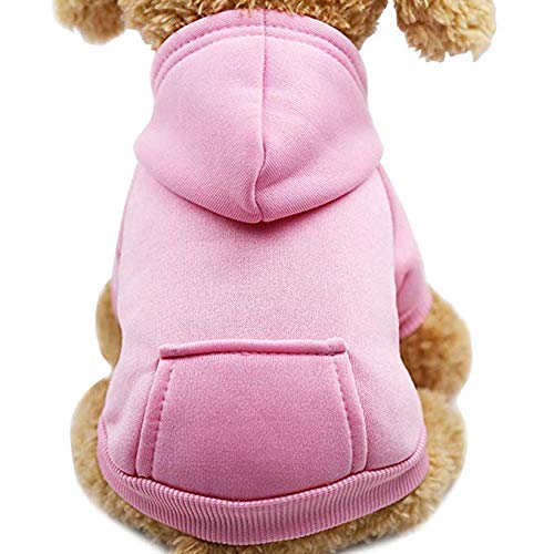 Idepet Hunde-Kapuzenpullover, Baumwolle Hundemantel Warme Jacke für Kleine Mittelgroße Hundewelpen Teddy Chihuahua von Idepet