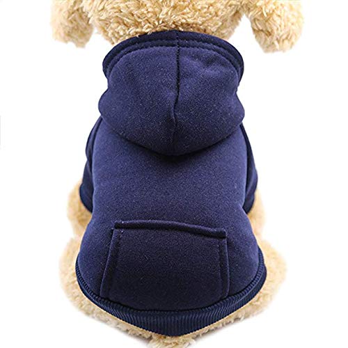 Idepet Hunde-Kapuzenpullover, Baumwolle Hundemantel Warme Jacke für Kleine Mittelgroße Hundewelpen Teddy Chihuahua von Idepet