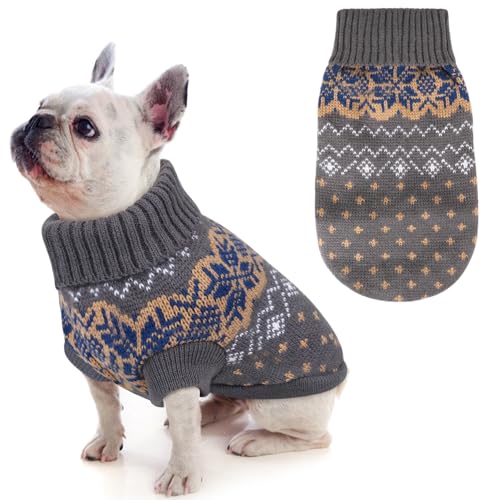 Idepet Hundepullover Winter Warmer Hund Katzenpullover Kleidung Haustiermantel Kostüm Welpenpullover Pullover Bekleidung für kleine mittelgroße Hunde Katzenog Haustierpullover von Idepet