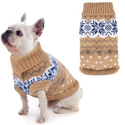 Idepet Hundepullover, Winter Warmer Hund Katzenpullover Kleidung Haustiermantel Kostüm Welpenpullover Pullover Bekleidung für kleine mittelgroße Hunde Katzenog Haustierpullover von Idepet