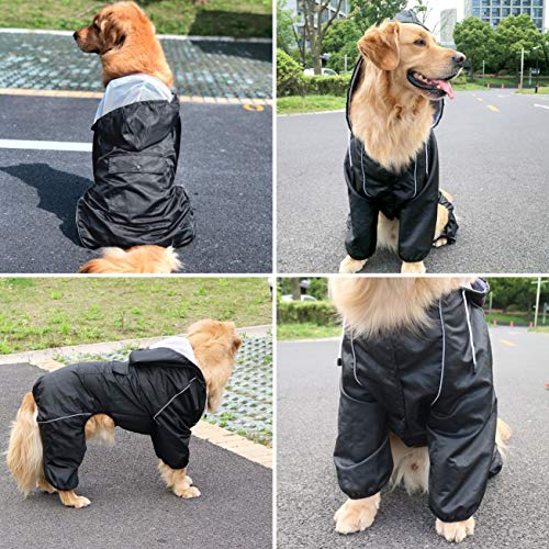 Idepet Regenmantel für Hunde Regenjacke Hund Winddicht Wasserdicht Hundamantel mit Kapuze für kleine und mittelgroße Hunde Regenschutz von Idepet