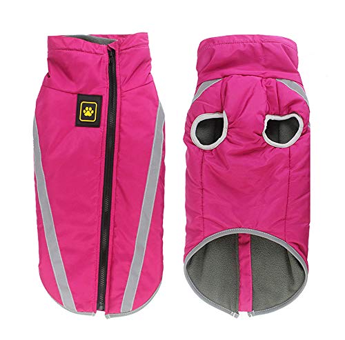 Idepet Wasserdichter Hundemantel Winter Warme Jacke, Winddichte Haustierkleidung Hundejacke Outfit für kleine mittelgroße Hunde mit Geschirrloch XL-6XL von Idepet