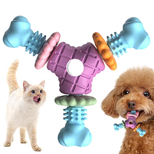 Idezek Hundekauspielzeug für Welpen, Zahnbürstenspielzeug für Hunde Robustes Hundespielzeug für Aggressive Kauer, Natürliches TRP Interaktives Hundespielzeug in Hundeknochenform, Kauspielzeug von Idezek