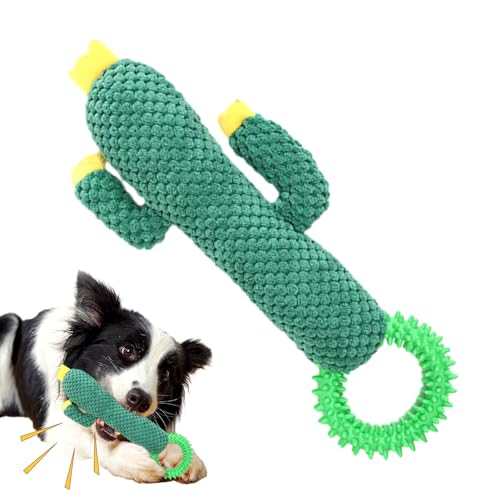 Idezek Kaktus Plüsch,Tragbares Kaktus-Plüschspielzeug, Kauspielzeug für Hunde | Outdoor-Hunde-Puzzlespielzeug, wiederverwendbar, flexibel, multifunktional, kleines Quietschspielzeug für Welpen von Idezek