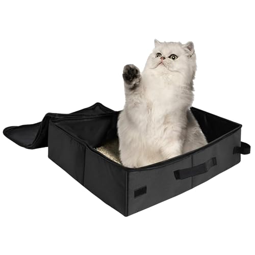 Idezek Katzentoilette mit Deckel,Katzen-Reisetoilette - Robuste Katzentoilette - Einfache Reise-Katzenbox ohne Geruch und ohne Auslaufen, praktische und hygienische Lösung von Idezek