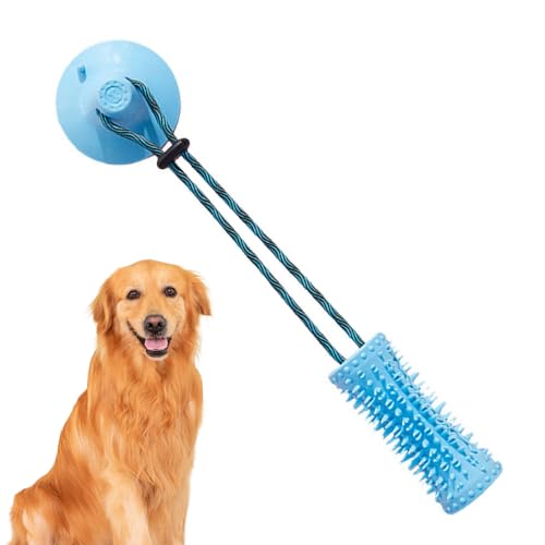 Idezek Saugnapf Tauziehen Hundespielzeug, Interaktives Hundeseilspielzeug mit Saugnapf, Futterspender-Ballspielzeug, unzerstörbares Hundespielzeug, um Langeweile zu reduzieren und Stress abzubauen von Idezek