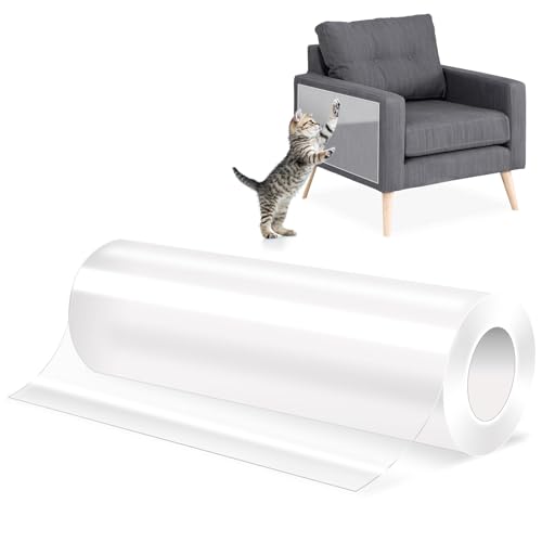 Idota Katzen Kratzschutz Folie 20mx500cm, Selbstklebend Katze Kratzschutzfolie Transparent PVC Anti Kratz Tape Starke Klebrigkeit Möbelschoner Kratzpads Sofa Kratzschutz Katze Kratzschutz Tür Hund von Idota