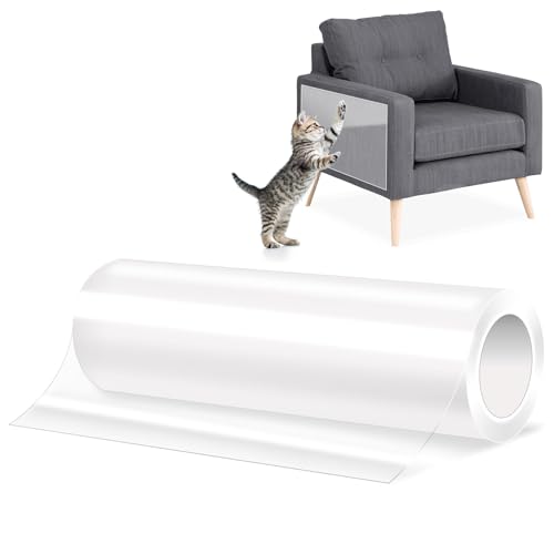 Idota Kratzschutz Katze Tape 20mx300cm, Kratzfolie Katzen Selbstklebend Extrem Starker Halt Kratzschutz Trainingsklebeband Transparent Sofa Kratzschutz Pad für Möbel Couch Tür Wand Kratzabwehr von Idota