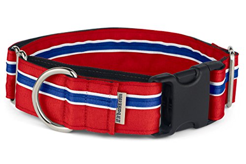 If It Barks - 3,8 cm Martingale-Halsband für Hunde - Schnellverschluss-Schnalle - verstellbar - Nylon - stark und bequem - ideal für das Training - Made in USA - klein, patriotisch von If It Barks