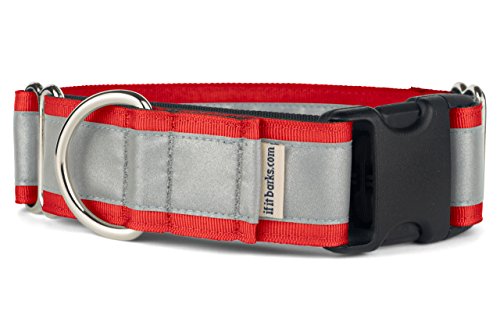 If It Barks 3,8 cm reflektierendes MartingaleHalsband mit Schnellverschluss für Hunde – verstellbar – hergestellt in den USA – stark, langlebig und bequem – ideal für das Training – passend für von If It Barks