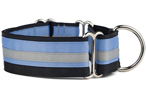 If It Barks - Martingale-Halsband für Hunde, 3,8 cm, verstellbar, Nylon, robust und bequem, ideal für Training, hergestellt in den USA, Größe M, Black Ice von If It Barks