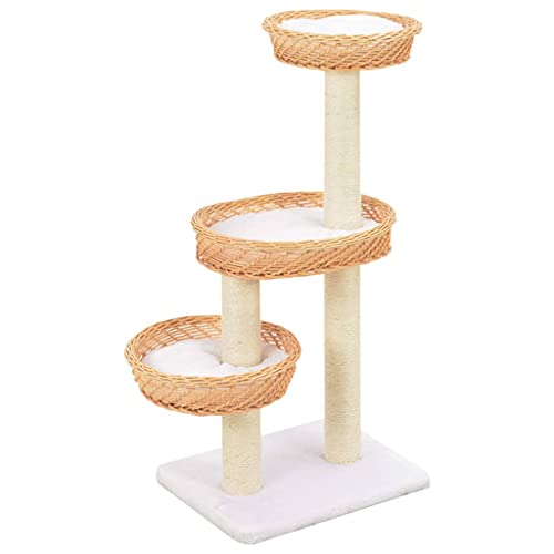 Iiaky Katzen-Kratzbaum Sisal Katzenkratzbaum Cat Tree Katzen Kratzbaum Katzen ZubehöR Indoor Natürliches Weidenholz von Iiaky