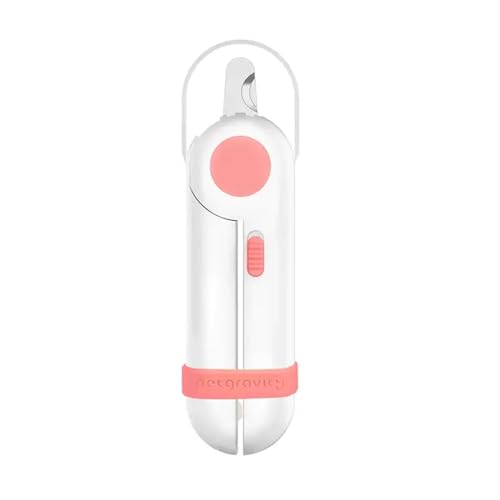 Ikaif LED Light Pet Nail Clippers - Sicheres Und Präzises Trimmen Für Hunde, Katzen, Kaninchen Und Meerschweinchen - Anti-Blood Line Cutting, Ideal Für Kleine Bis Mittlere Haustiere Grooming (Rosa) von Ikaif