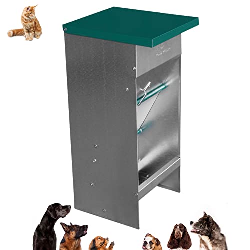 Iklob® Store Hundefutterstation 10 L (ca. 4,5 kg) - Hundebehälter aus verzinktem Blech - Futternapf Katzen - Außen/Innen von Iklob