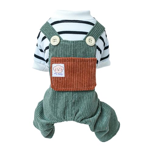 Hundekleidung Overalls Welpen Pullover Frühlingshosen Hunde Outfit Streifenpullover von Illkjasfc