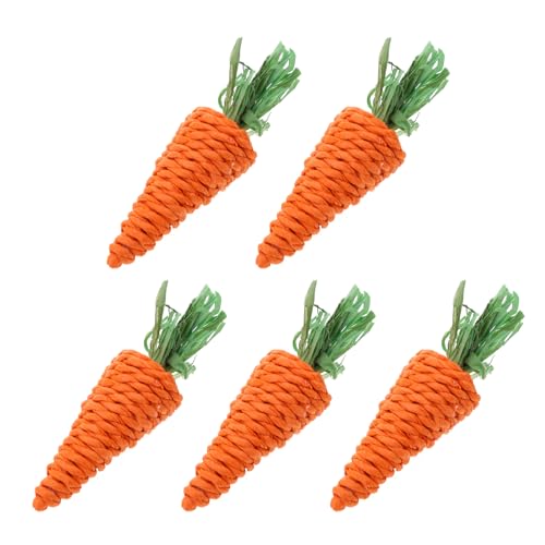 Illkjasfc 5pcs Chew Toy Für Zähne Die Natürlich Für Heu Behandelt Gras Carrot Spielzeug Für Kaninchen Chinchilla Hamster Meerschweinchen von Illkjasfc