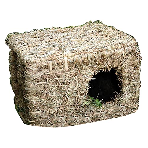 Illkjasfc Grass House Gewebtes Haustierbett, Tunnel, handgefertigt, Nest für Hamster, Igel, Rennmäuse von Illkjasfc