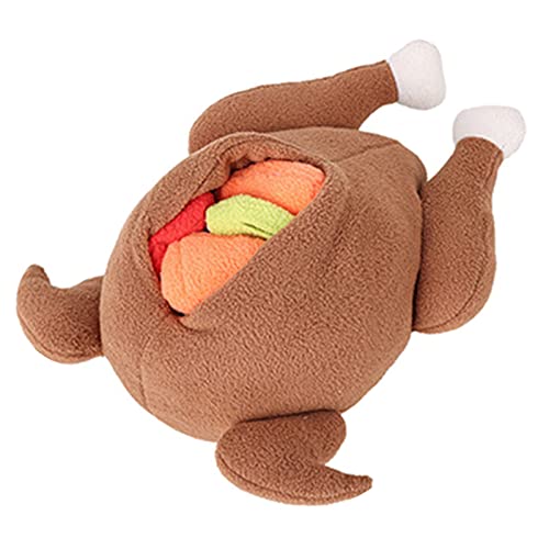 Illkjasfc Snuffle Dog Plush Realistic Grilled Chicken Soft Chew Toy For Dogs Hide & Seek For Play Encouraging Foraging Skills von Illkjasfc