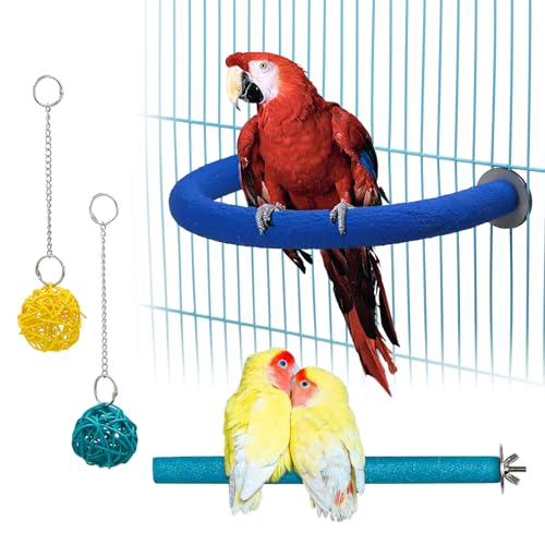 Vogel-Sitzstange für Käfig, Papageienkäfig, Zubehör, Vogelspielzeug, U-förmiger Ständer für Wellensittiche, kleine Sittiche, Nymphensittiche, Sittiche, Sittiche, Aras, 6 Stück von Ilofdsn