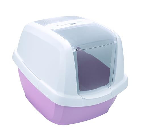 Imac Katzentoilette Maddy 62 x 49,5 x 47,5 H ideal für große Katzen (Rosa) von Imac