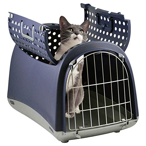 Imac Katzenbox Linus Cabrio - Modern, Blau, Medium, Transport von Katzen von Imac