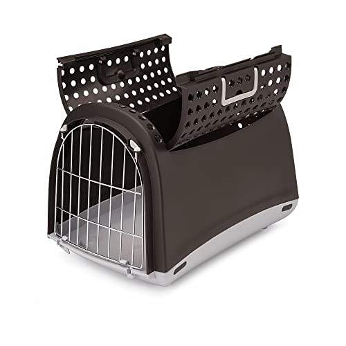 Tiendanimal Transportkäfig, einzigartiges Design, mit Tür Oben, Schwarz von Imac