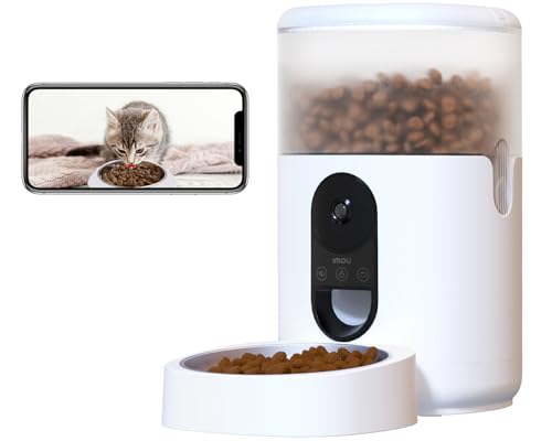 Imou Futterautomat Katze mit 4MP QHD Video und Audio, 4L WiFi Automatischer Futterspender Katze mit APP-Steuerung & Nachtsicht, Katzenfutter Automat mit Edelstahlnapf von Imou