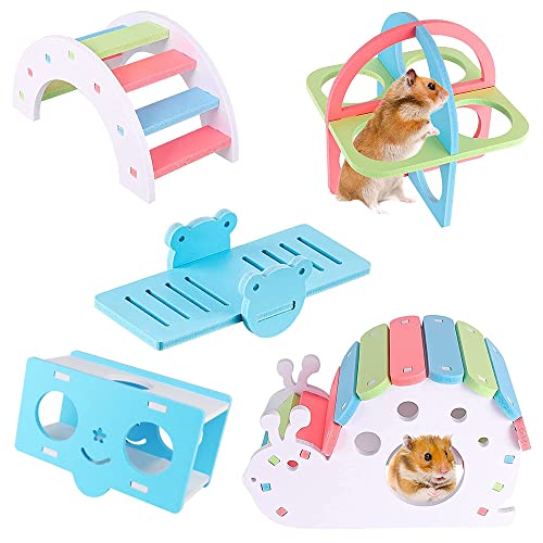 Colrid 5 Stück Hamsterspielzeugen, Hamster Kletterspielzeug, Süßes Hamsterspielzeug, Hamster Regenbogenbrücke, Geschmacklos und Gesund, für Meerschweinchen, Chinchillas, Hamster, Rennmäuse, Mäuse von Colrid