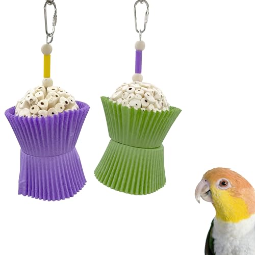 Sola Cupcake-Vogelspielzeug, natürliches Sola-Holz, Futter- und Kauspielzeug für Sittiche, Nymphensittiche, Sittiche, Nymphensittiche, lustiges Vogelkäfig-Zubehör für Lovebirds, Wellensittiche, von Impeckable Bird Toys