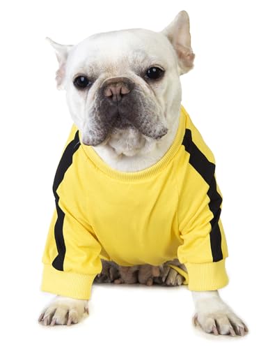Impoosy Hunde-Kung-Fu-Shirt, Kampf-Haustier-Kleidung, niedliches Welpen-Gelb-Shirt, Kung-Fu-Kostüm für kleine Hunde, Größe L von Impoosy