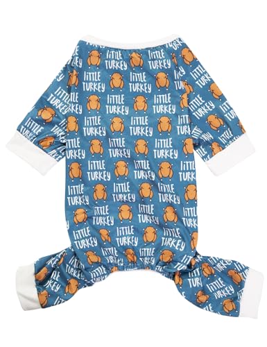 Impoosy Hunde-Thankgiving Shirt Haustier Truthahn Pyjama Sotf Welpen Süßigkeiten Kleidung Katze Danksagung Kleidung (L) von Impoosy