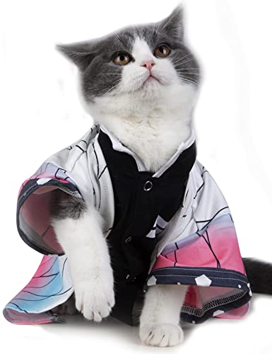 Impoosy Katzen-Kostüm, lustige Haustierkleidung, Kätzchen, Cosplay-Kleidung, Welpen-Shirt für kleine Hunde, Größe M, Rosa von Impoosy