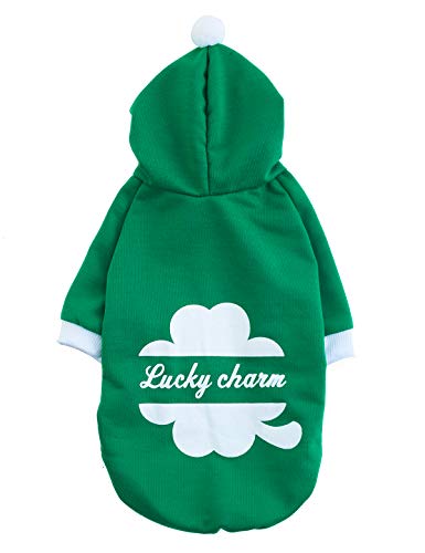 Impoosy St. Patrick's Day Haustier-Kapuzenpullover, lustiger Glücksbringer, niedliches Welpen-Kostüm, Kleidung für kleine, mittelgroße Hunde, Katzen, Haustiere (2XL) von Impoosy