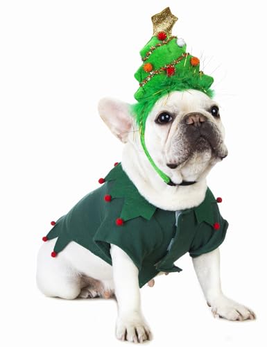 Impoosy Weihnachten Hund Kostüm Lustige Elf Haustier Kleidung mit Hunde Hut Xmas Puppy Shirts Kleine Hund Weihnachten Weihnachten Kleidung Outfit (M) von Impoosy