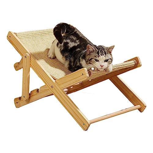 Cat Sisal Chair, Katzen Sisal Stuhl, Cat Scratcher Lounge Chair, Katzen Sisal Bett, Natürlicher Mini-Loungesessel Aus Massivem Holz, Katzenhängematte Für Kleine Tiere, Belastbar Bis 10 Kg von Imtrub