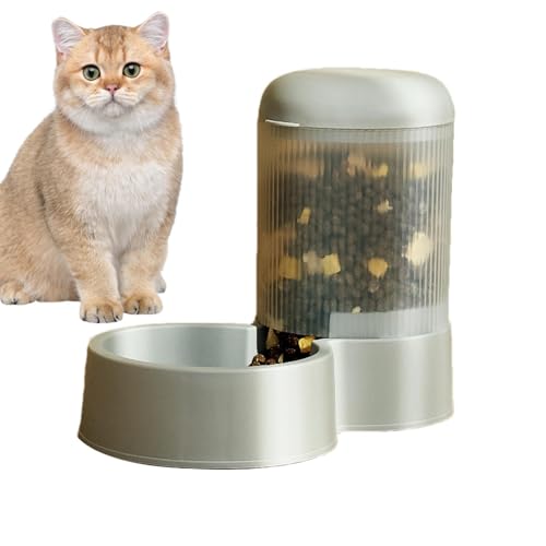 Imtrub Automatische Feeder für Katze, automatische Feeder -Katzen -Trockenfutter, Auto Food Feeder Feeding Katzenspender, Abnehmbare Haustier Waterer Small Dog Bowl für alle Rassen von Imtrub