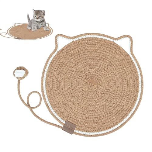 Imtrub Cat Scratch Pad, Cat Scratch Mat - Runder horizontaler Bodenkratzteppich mit Spielzeug,Katzenbett, Haustierzubehör, Möbelschutz für Wand, Couch, Teppiche, Sofas von Imtrub