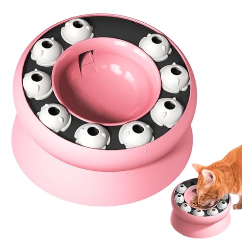 Imtrub Slow Feeder Katzennapf – erhöhter und betitelter Puzzle-Futterspender für Katzen, gesunde Ernährung, Haustiernapf, interaktives Spielzeug für Katzen, Futtertraining von Imtrub