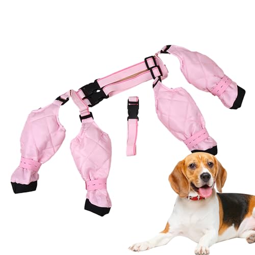 Pet Outdoor Waterproof Suspender Boots, Verstellbare Hunde-Hosenträgerstiefel, rutschfeste Hundeschuhe, Hundepfoten Stiefel Leggings Für Winter Und Schneewanderungen Im Freien von Imtrub