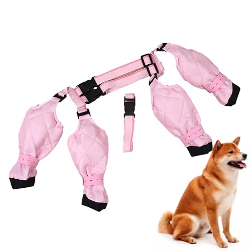 Pet Outdoor Waterproof Suspender Boots, Verstellbare Hunde-Hosenträgerstiefel, rutschfeste Hundeschuhe, Hundepfoten Stiefel Leggings Für Winter Und Schneewanderungen Im Freien von Imtrub